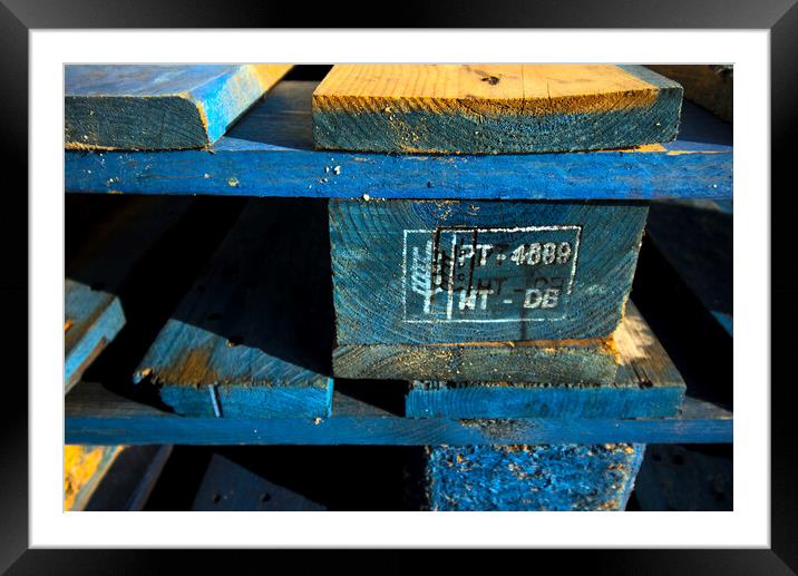 Abstract composition from some wooden logs in Paradas, Seville Framed Mounted Print by Jose Manuel Espigares Garc