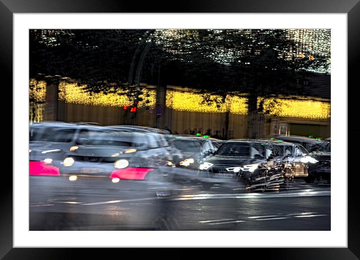 The busy life of the city - the traffic Framed Mounted Print by Jose Manuel Espigares Garc