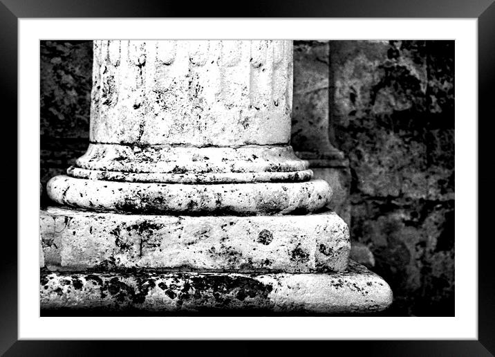 Lomography. The base of a marble column Framed Mounted Print by Jose Manuel Espigares Garc