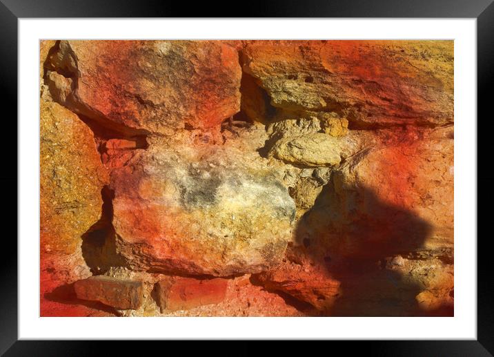 Study of stone textures on a Roman wall Framed Mounted Print by Jose Manuel Espigares Garc