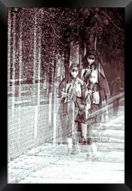 A lady walking in the streets of Seville Framed Print by Jose Manuel Espigares Garc