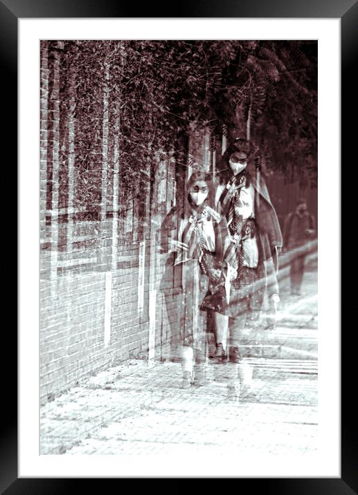 A lady walking in the streets of Seville Framed Mounted Print by Jose Manuel Espigares Garc