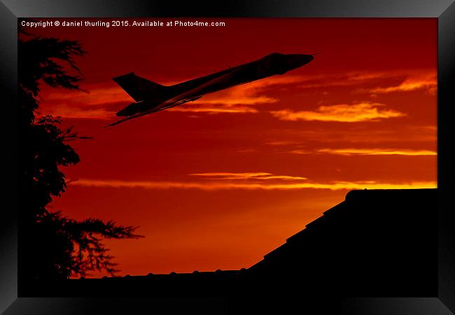  Sunset take off for the Vulcan XH558 Framed Print by daniel thurling