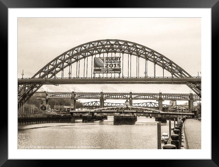 Newcastle upon Tyne  Framed Mounted Print by Beryl Curran
