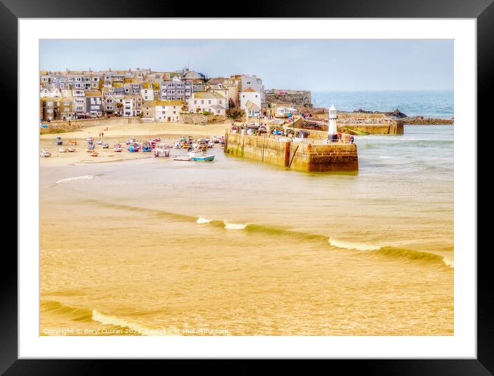 Captivating Beauty of St Ives Harbour Framed Mounted Print by Beryl Curran