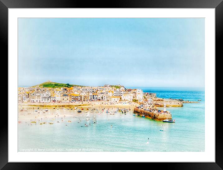 Serene Cornish coastal dream Framed Mounted Print by Beryl Curran
