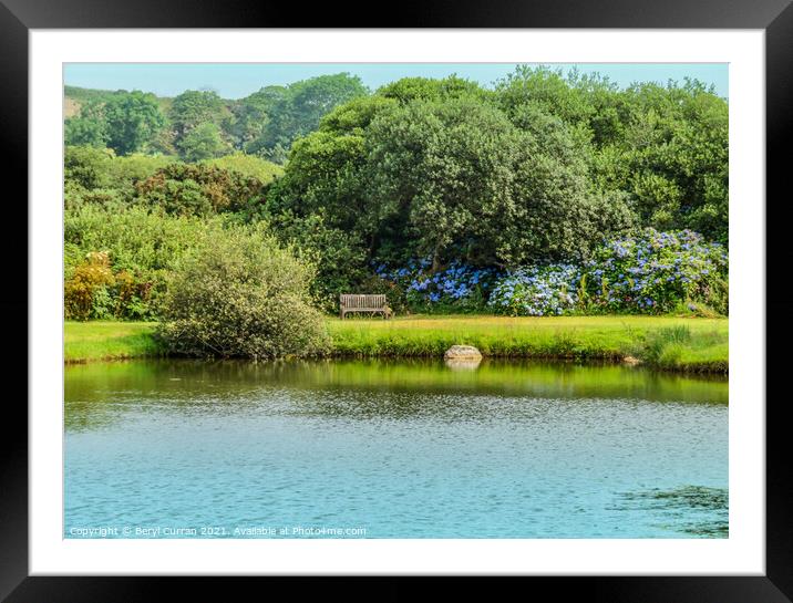 Serenity by the Lake Framed Mounted Print by Beryl Curran