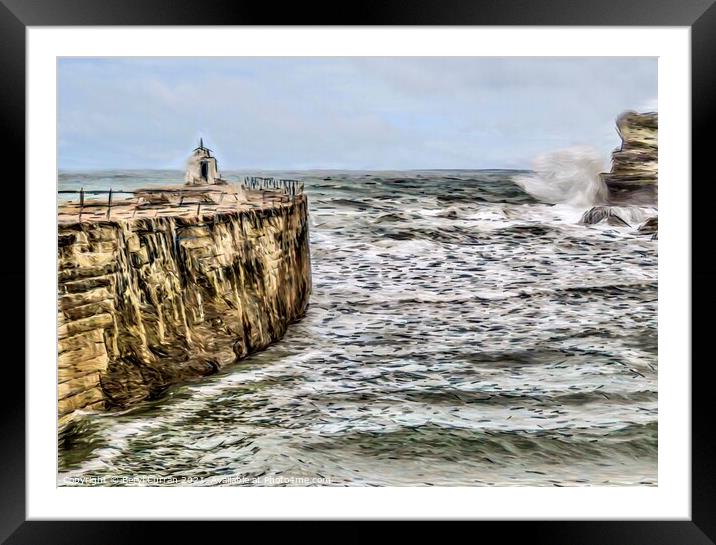  Stormy Portreath Framed Mounted Print by Beryl Curran