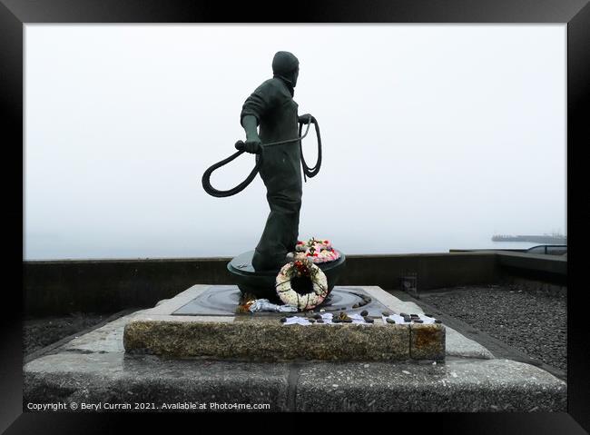 The Entrancing Fisherman of Newlyn Statue  Framed Print by Beryl Curran