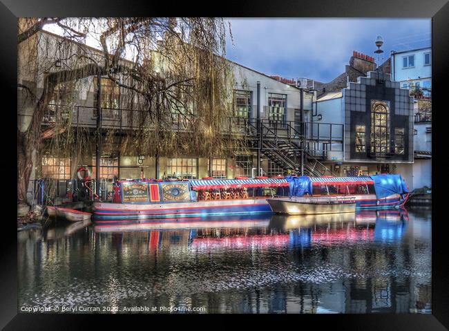 The Jenny wren. Camden Lock Framed Print by Beryl Curran