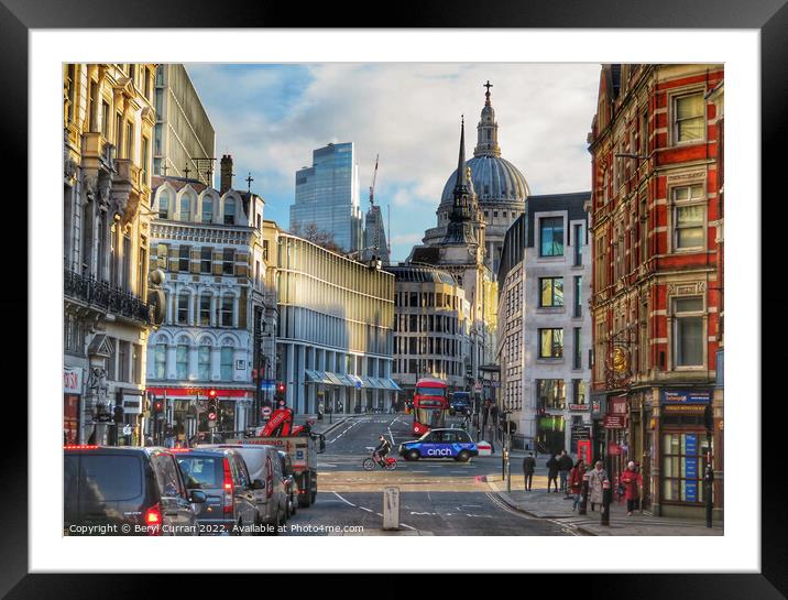 Majestic St Pauls Cathedral View Framed Mounted Print by Beryl Curran