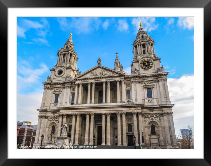 Majestic St Pauls Cathedral Framed Mounted Print by Beryl Curran
