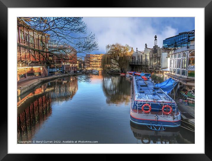 Regent’s canal towards Kings Cross Framed Mounted Print by Beryl Curran