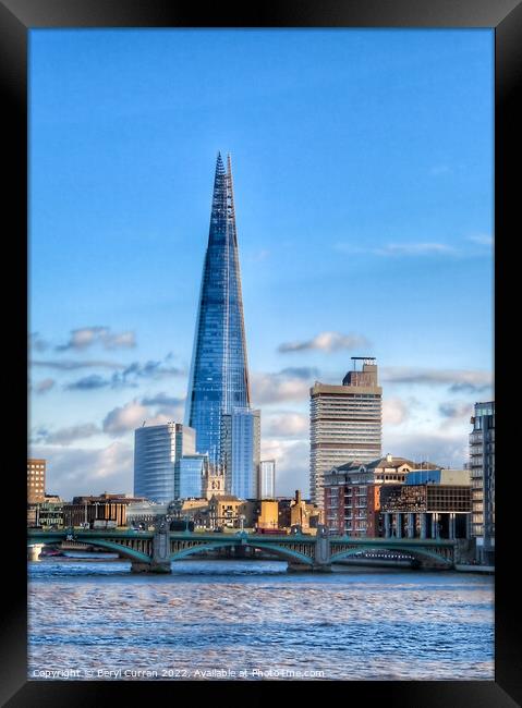Towering above the Thames Framed Print by Beryl Curran