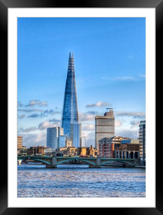 Towering above the Thames Framed Mounted Print by Beryl Curran