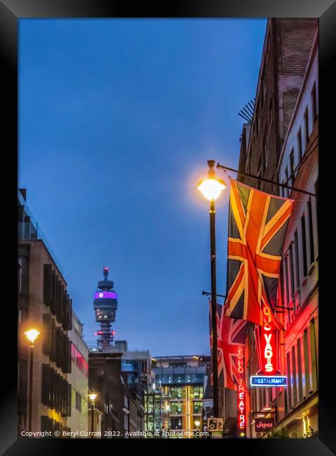 BT  Tower Framed Print by Beryl Curran