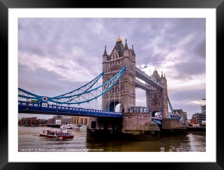 Majestic Tower Bridge Framed Mounted Print by Beryl Curran