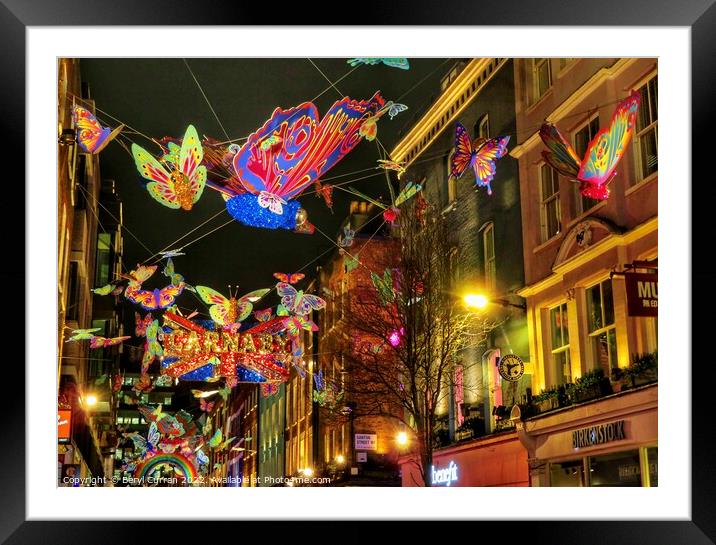 Fluttering Butterflies on Iconic Carnaby Street Framed Mounted Print by Beryl Curran