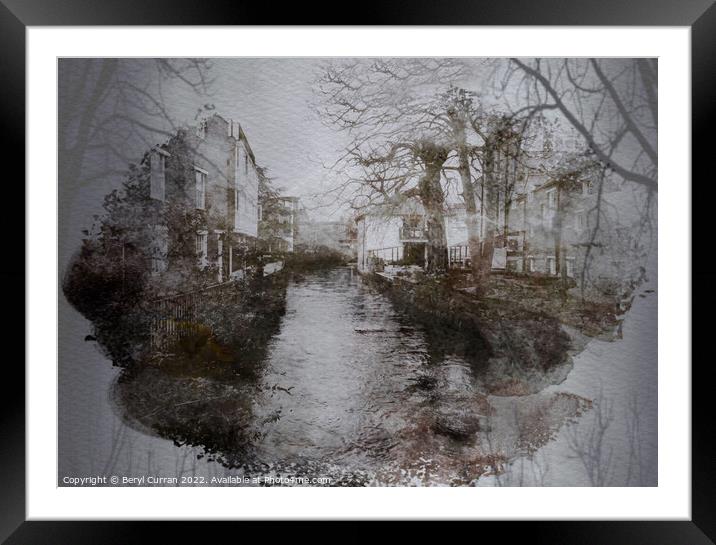Serene Castle Mill Stream Framed Mounted Print by Beryl Curran