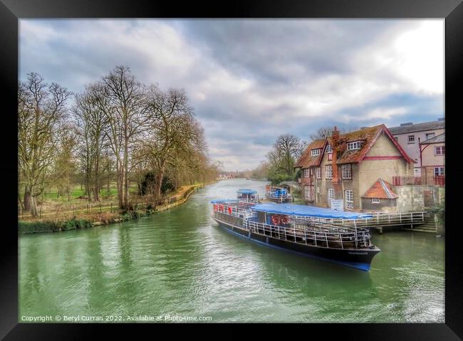 Serenity on the River Thames Oxford  Framed Print by Beryl Curran