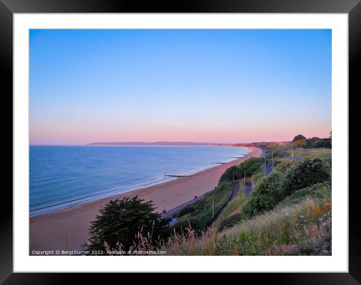 Golden Hour at Bournemouth Beach Framed Mounted Print by Beryl Curran