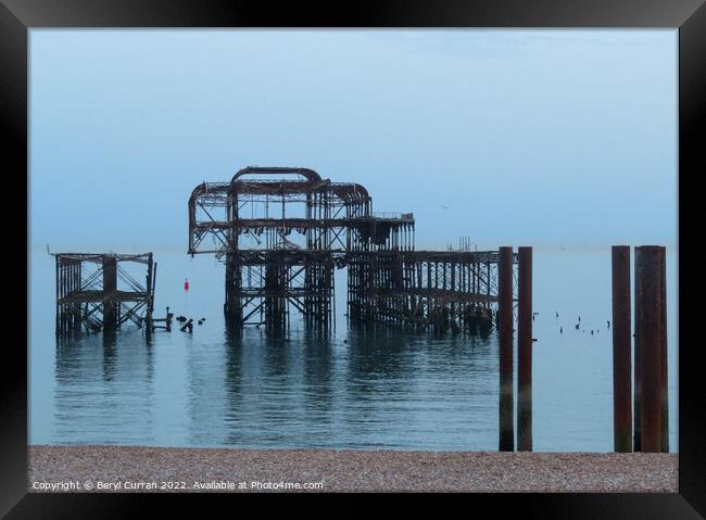 Majestic ruins of West Pier Framed Print by Beryl Curran