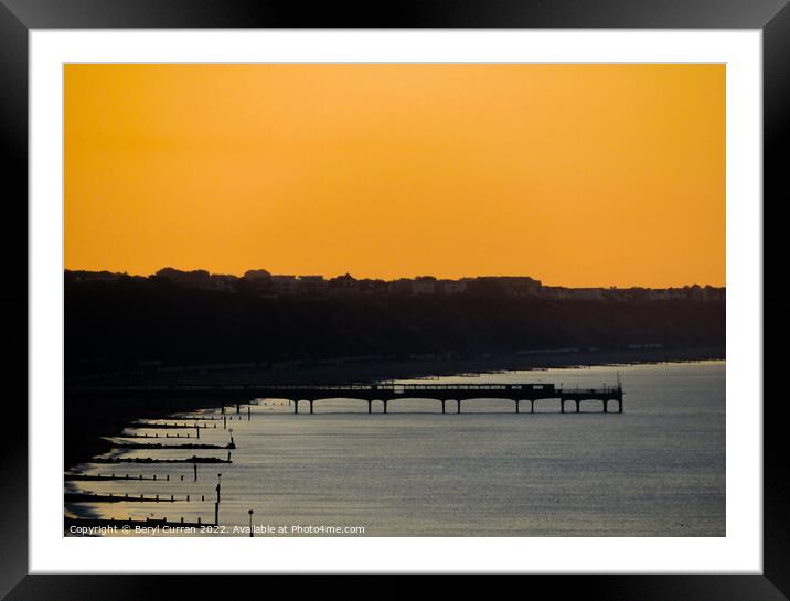 Sunrise at Boscombe Pier Framed Mounted Print by Beryl Curran