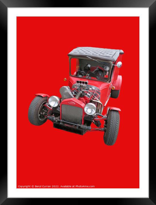 Fiery Ford Hot Rod Framed Mounted Print by Beryl Curran