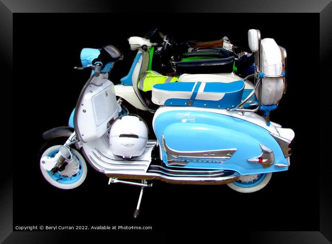 Iconic Italian Lambretta Scooter’s  Framed Print by Beryl Curran