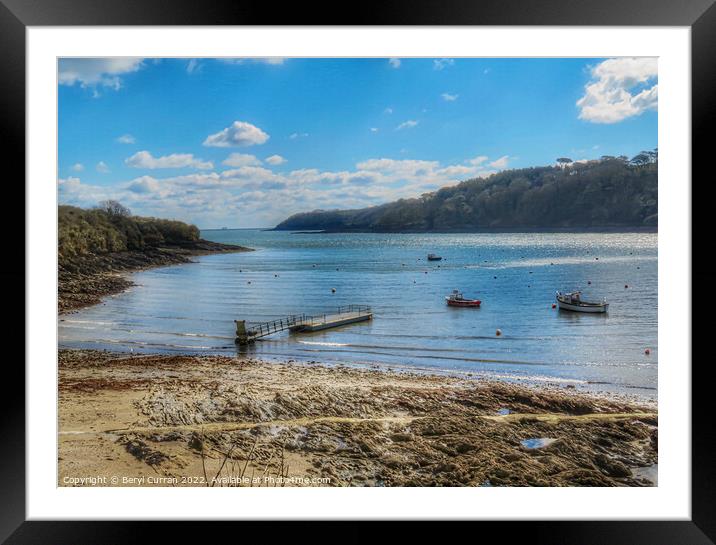 Serenity on Helford River Framed Mounted Print by Beryl Curran