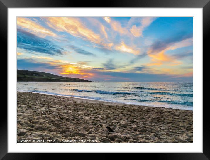 Majestic Sunset over St Ives Bay Framed Mounted Print by Beryl Curran