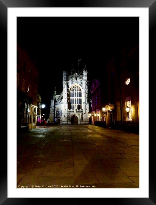 Illuminated majesty of Bath Abbey Framed Mounted Print by Beryl Curran