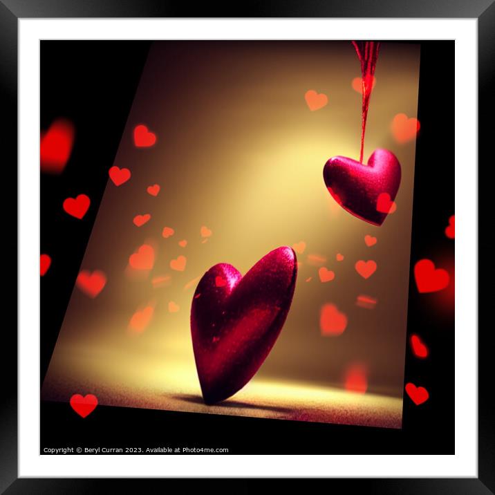 Heartfelt Valentines Day Gift Framed Mounted Print by Beryl Curran