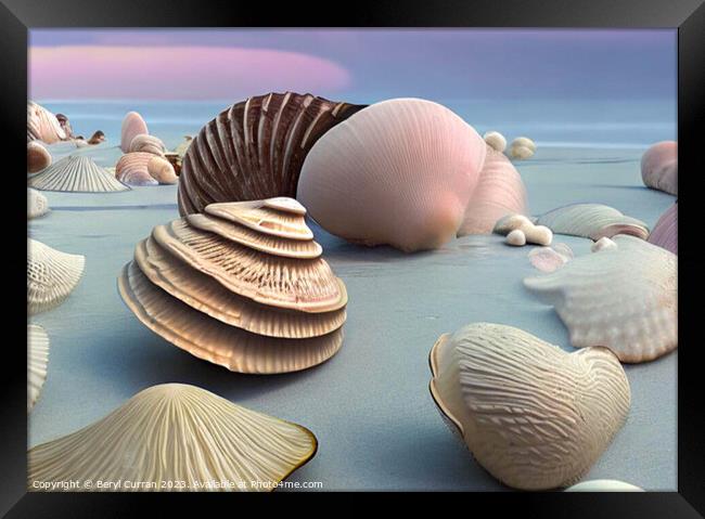 Enchanted Seashell Haven Framed Print by Beryl Curran