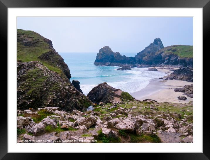 Secluded Beauty of Kynance Cove Framed Mounted Print by Beryl Curran