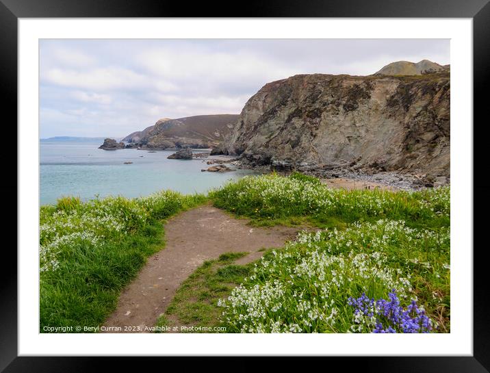 Trevaunance Cove St Agnes Cornwall Framed Mounted Print by Beryl Curran