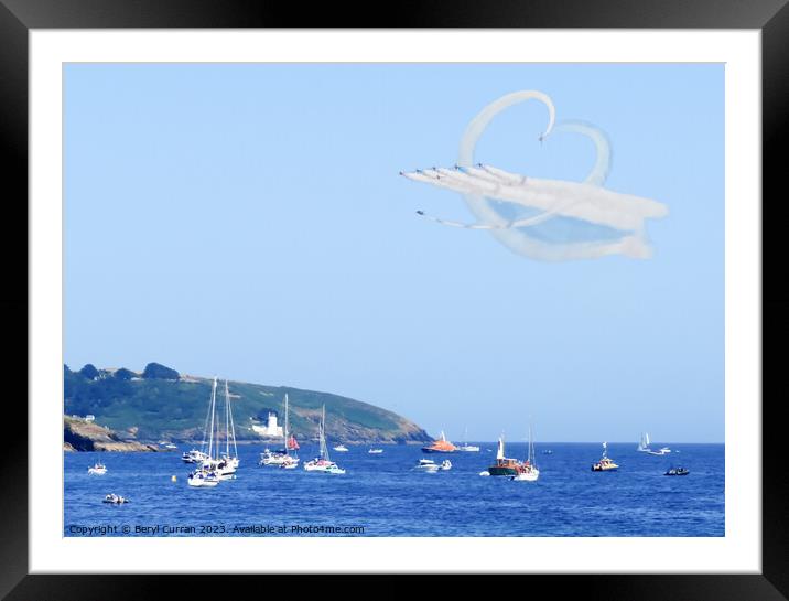 Red Arrows display Falmouth  Framed Mounted Print by Beryl Curran