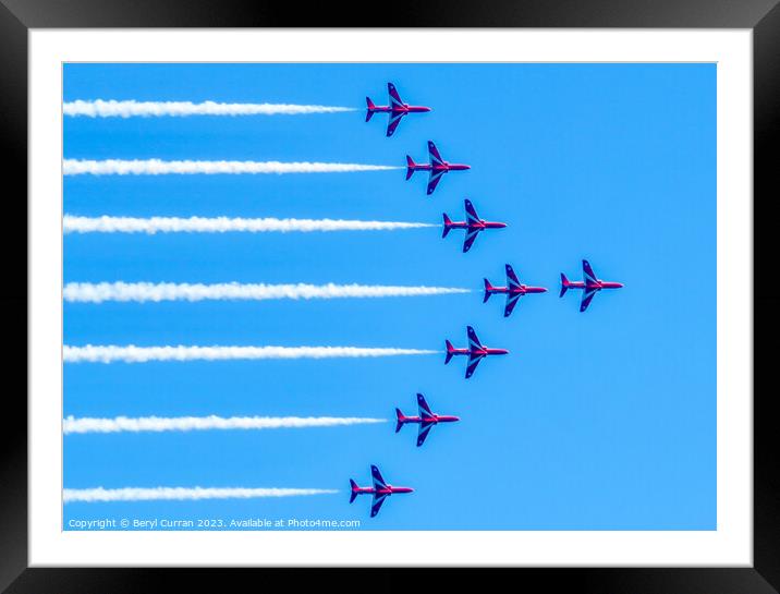 Red Arrows Display Team Falmouth Cornwall  Framed Mounted Print by Beryl Curran
