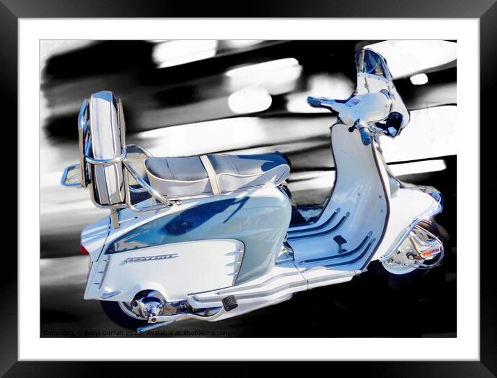 Iconic Lambretta Scooter  Framed Mounted Print by Beryl Curran