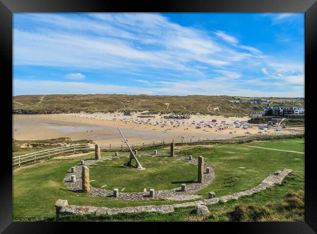 Perranporth’s Sundial  Framed Print by Beryl Curran