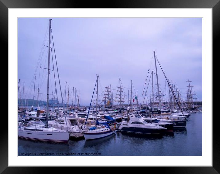 Tall Ships and Yachts  Framed Mounted Print by Beryl Curran