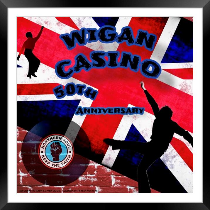 Northern Soul. Wigan Casino Framed Mounted Print by Beryl Curran