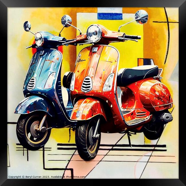 Scooters Framed Print by Beryl Curran