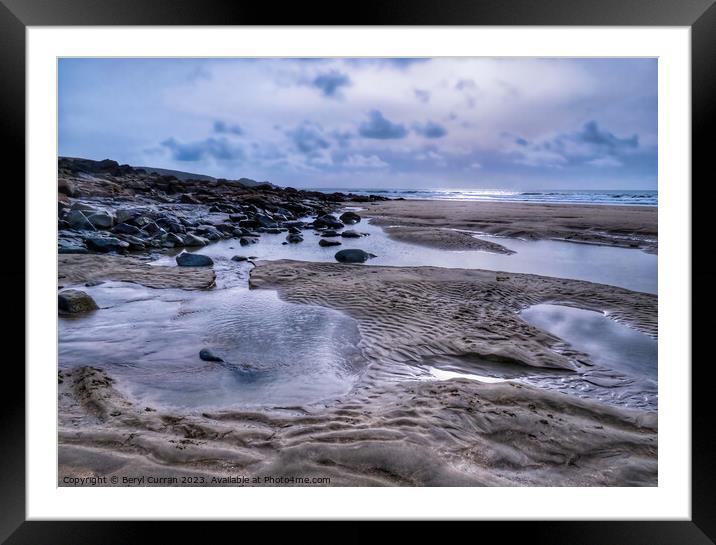 Rock pools and Sand patterns  Framed Mounted Print by Beryl Curran