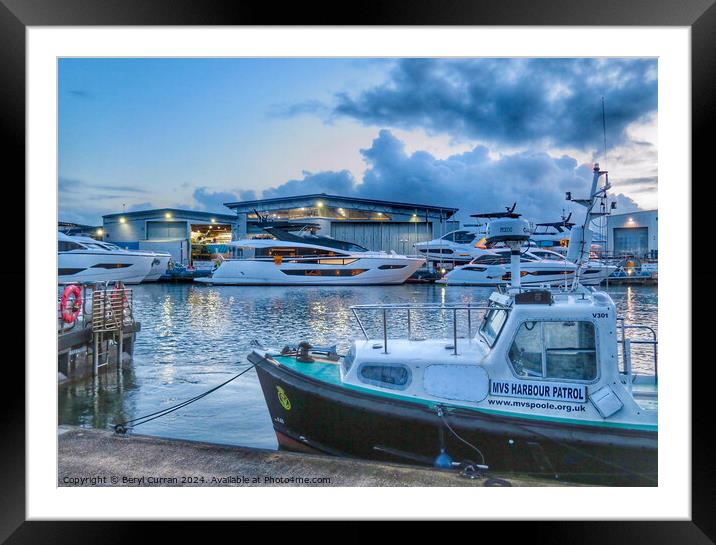 Poole harbour Super Yachts Framed Mounted Print by Beryl Curran