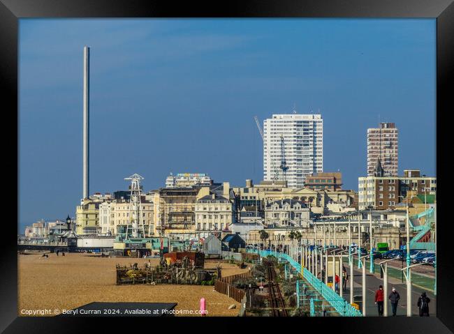 Brighton Seafront  Framed Print by Beryl Curran