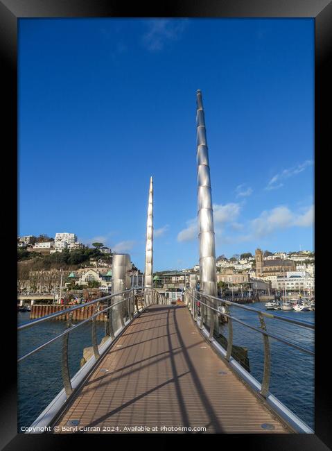 Torquay Harbour Bridge Framed Print by Beryl Curran