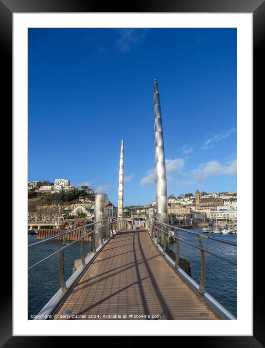 Torquay Harbour Bridge Framed Mounted Print by Beryl Curran