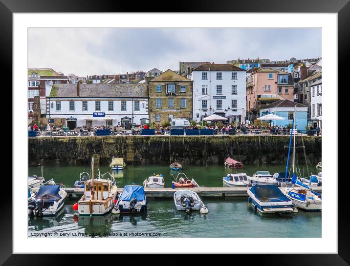 Custom House Quay Falmouth Framed Mounted Print by Beryl Curran