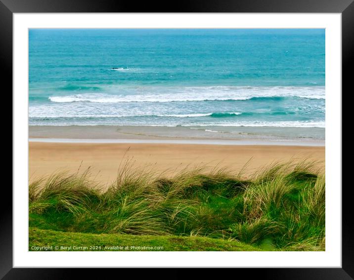  Hayle Beach Cornish Coast  Framed Mounted Print by Beryl Curran